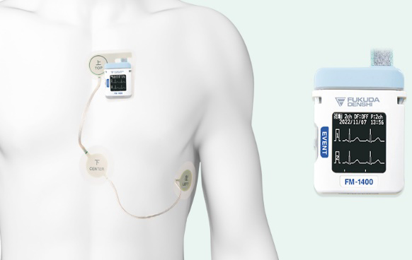 フクダ電子社製のホルター記録器FM-1400とホルター解析装置 SCM-9505